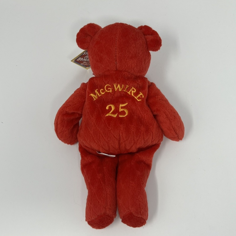 Salvinos Big Bammers Mark McGwire #25 Plush Bear 10 Inch Red MLB Collectible Toy - Picture 9 of 12